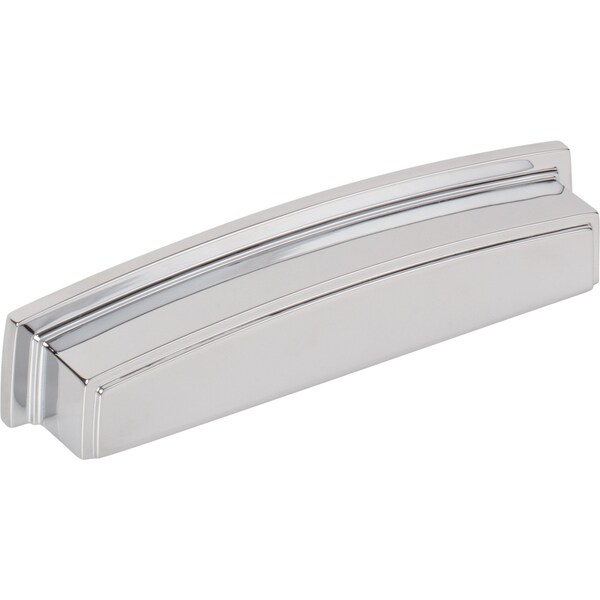 Jeffrey Alexander 128 mm Center Polished Chrome Square-to-Center Square Renzo Cabinet Cup Pull 141-128PC - main